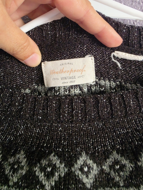 Weatherproof Dark Gray and Light Gray Fair Isle Knit Sweater - Picture 3 of 4